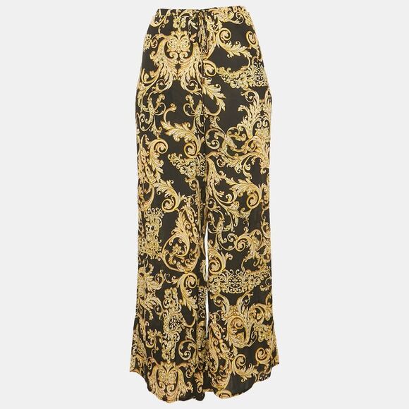 L'agence Denim - L'agence Black Baroque Print Geraldine Cover-Up Pants Xs